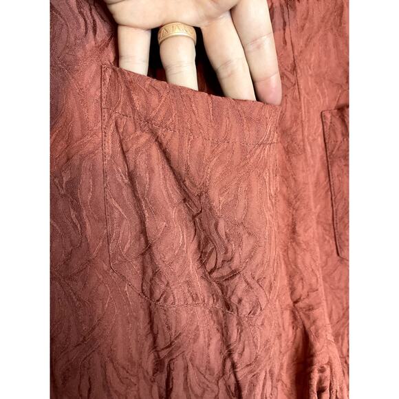 ETT:TWA By Anthropologie Tie Waist Rose Terrcotta Cropped Pull On Pants Size 4 - Picture 5 of 9